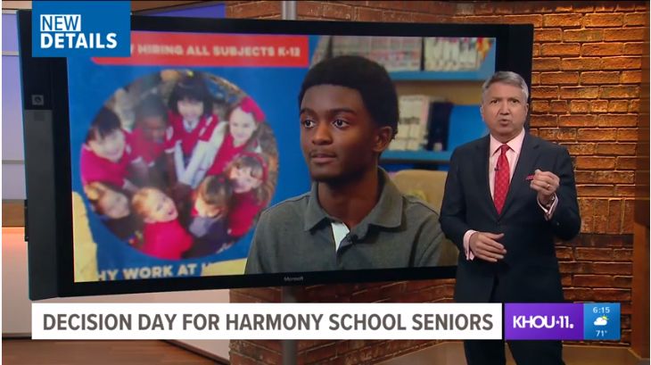 Harmony Public Schools seniors announce college choice at Houston College Acceptance Pep Rally